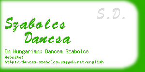 szabolcs dancsa business card